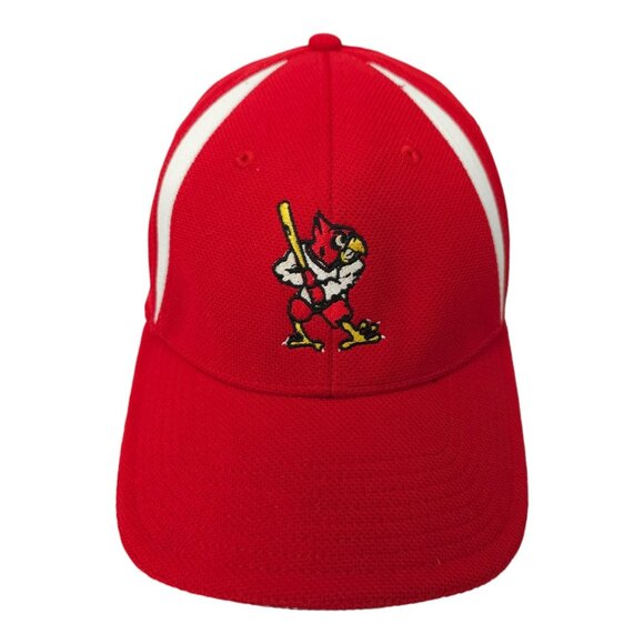 Louisville Cardinals ProFlex Fitted L/XL Cap Embroidered Logo Louie Baseball Hat - Picture 1 of 13
